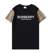 Signature Check Sleeve Tee - Black Front
