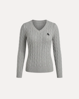 Cable Knit V-Neck Sweater