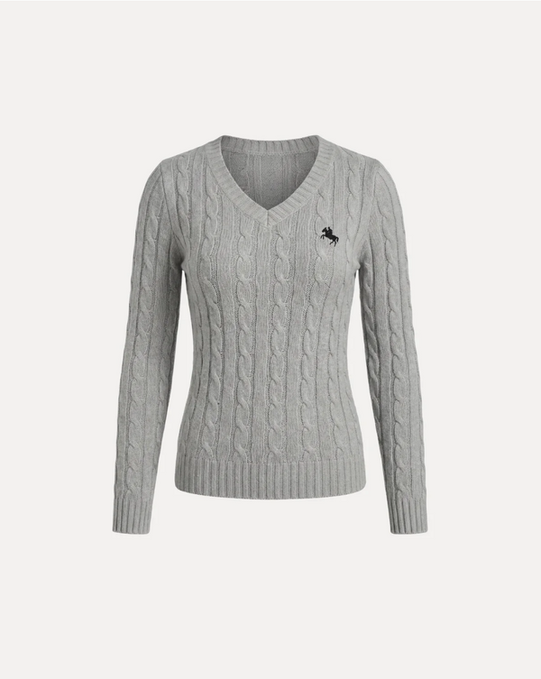 Cable Knit V-Neck Sweater