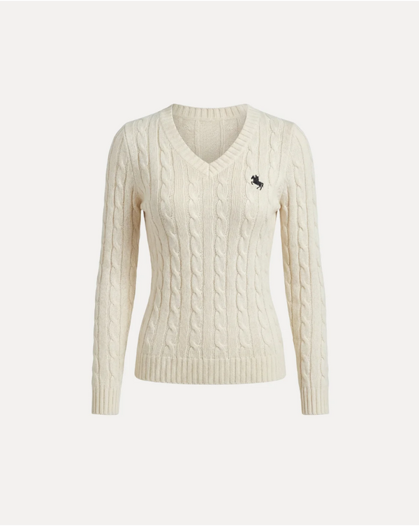 Cable Knit V-Neck Sweater