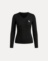 Cable Knit V-Neck Sweater