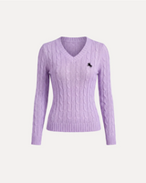 Cable Knit V-Neck Sweater