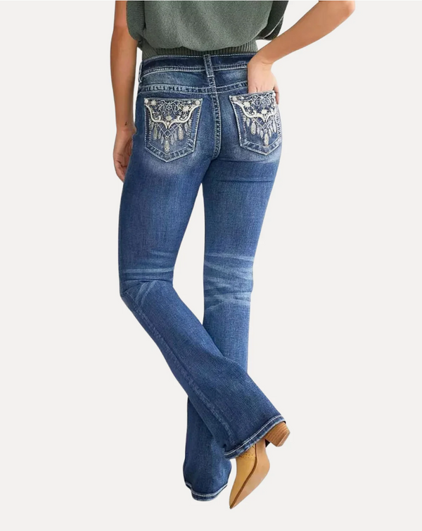 Embroided Flare Jeans