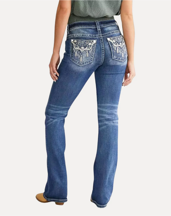 Embroided Flare Jeans