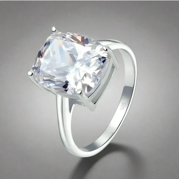 Solid 925 Sterling Silver Princess Cut