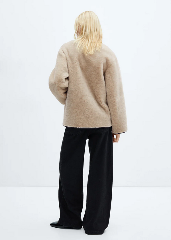 Faux Fur Coat With Applications