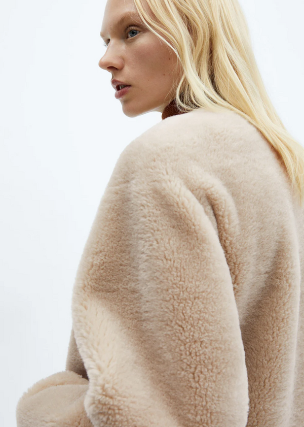 Faux Fur Coat With Applications