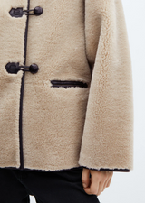 Faux Fur Coat With Applications