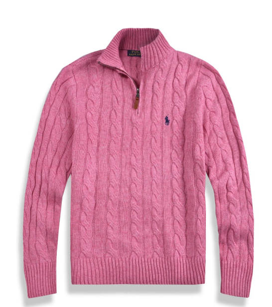 Noble Crest Knit Pullover Navy Blue Side View