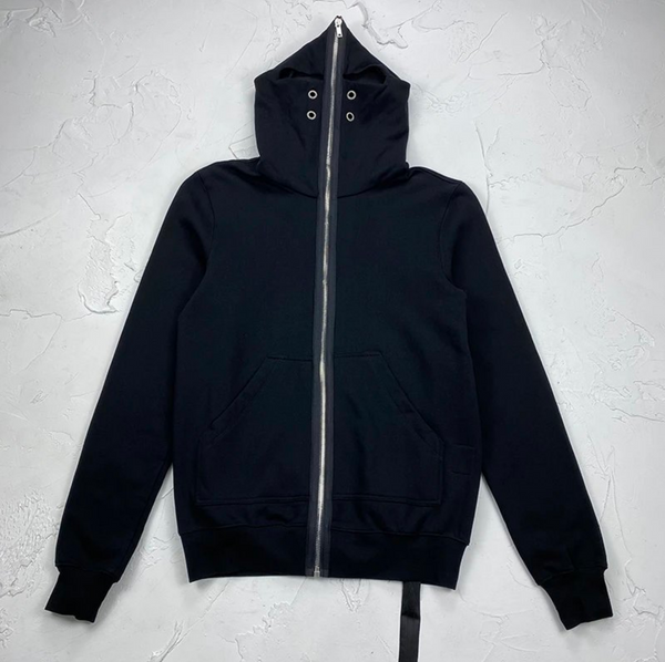 Stylischer Masken Zip Hoodie mit Cut-Out Hood