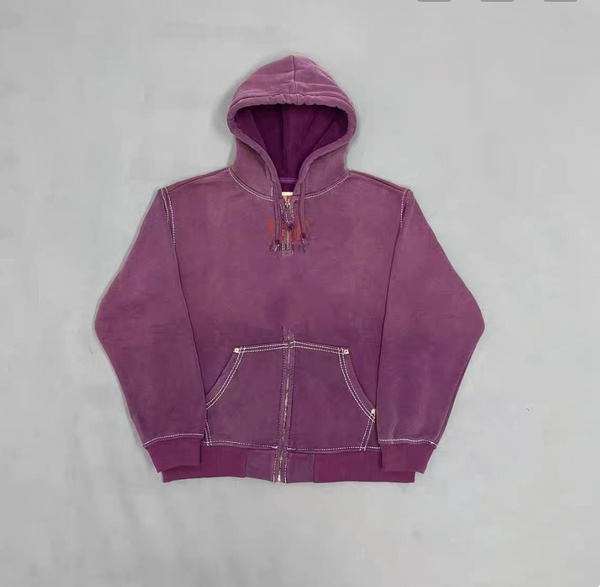 Stylischer Washed Zip Hoodie