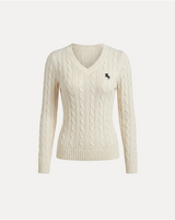 Cable Knit V-Neck Sweater