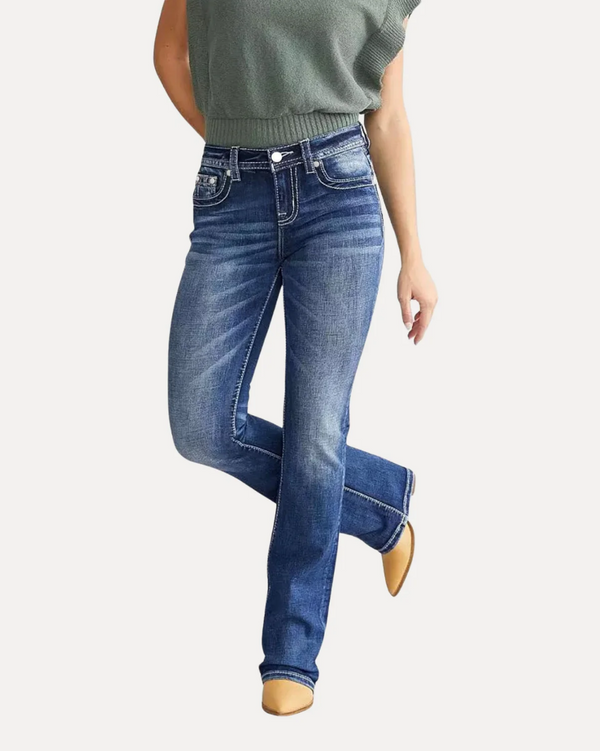 Embroided Flare Jeans