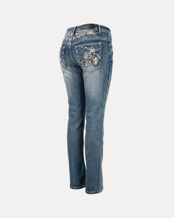 Embroidered Bootcut Jeans