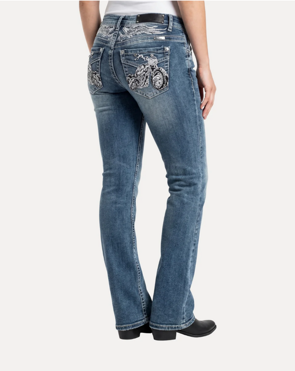 Embroidered Bootcut Jeans