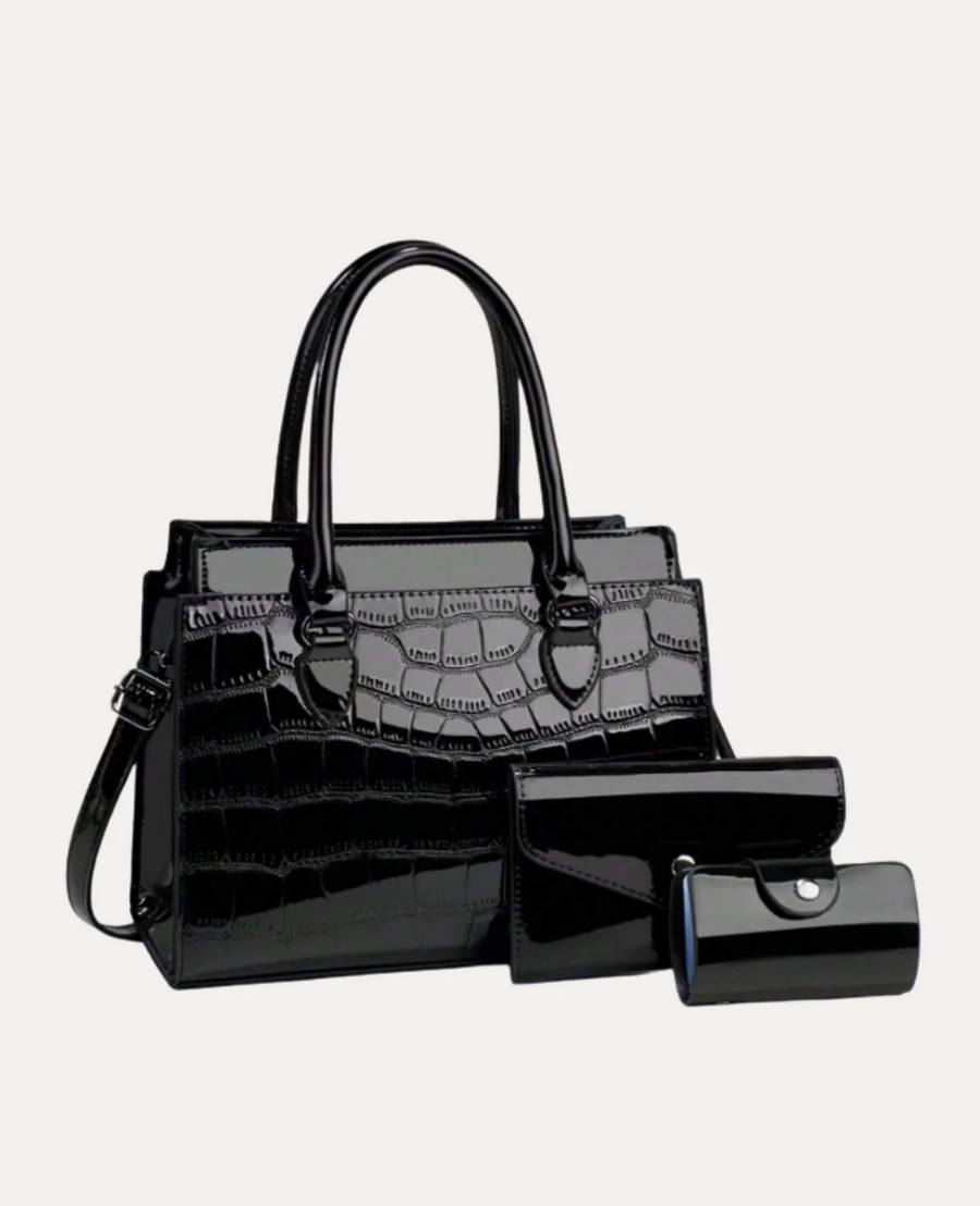 Textured Classic Handbag Set