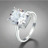 Solid 925 Sterling Silver Princess Cut