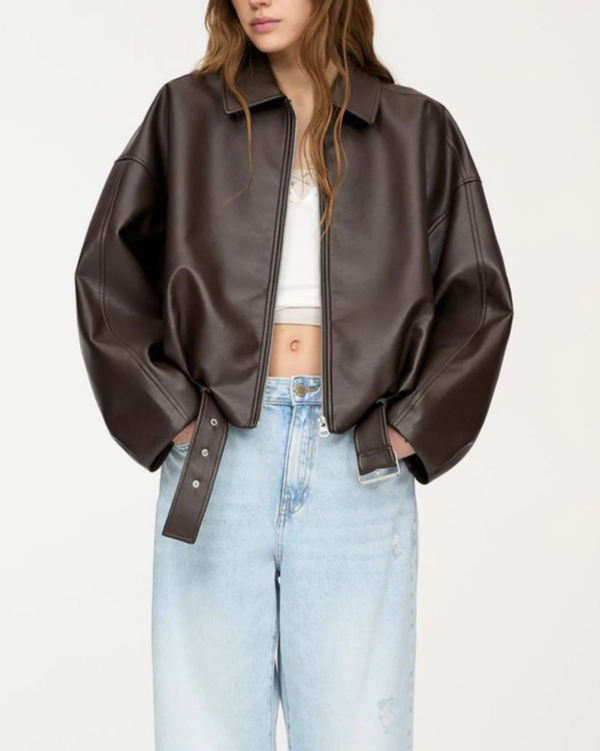 Belted Leather Jacket