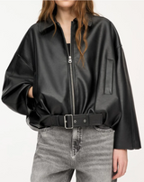 Belted Leather Jacket