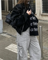 Leather Bomber Jacket