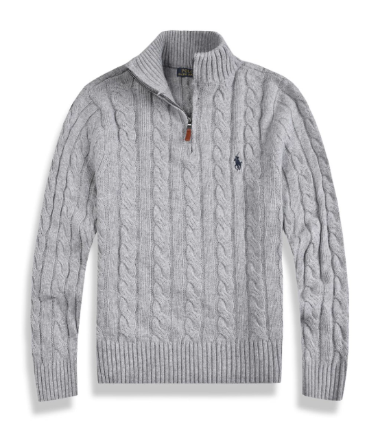Noble Crest Knit Pullover Navy Blue Back View