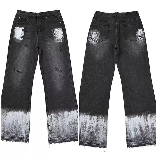 Stylische Distressed Bleach Jeans