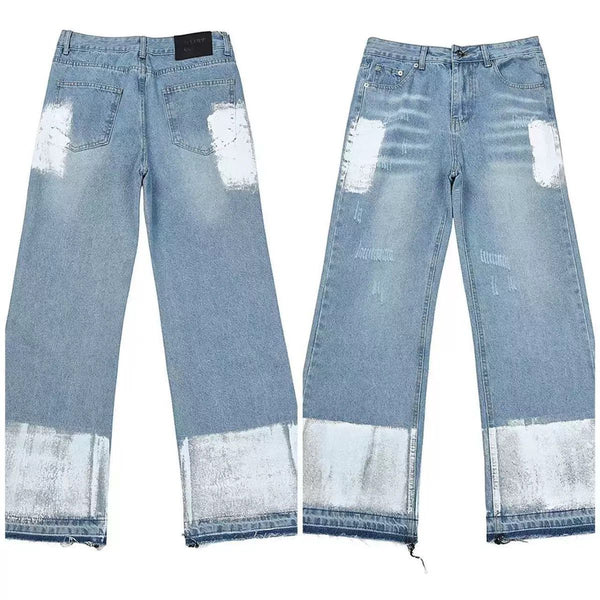 Stylische Distressed Bleach Jeans